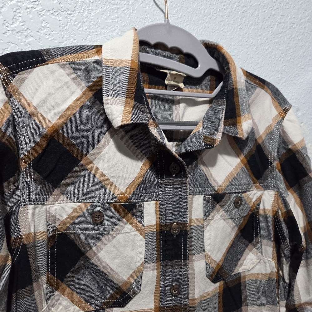 Duluth Trading Co Black and Tan Checkered Shirt - Picture 5 of 6